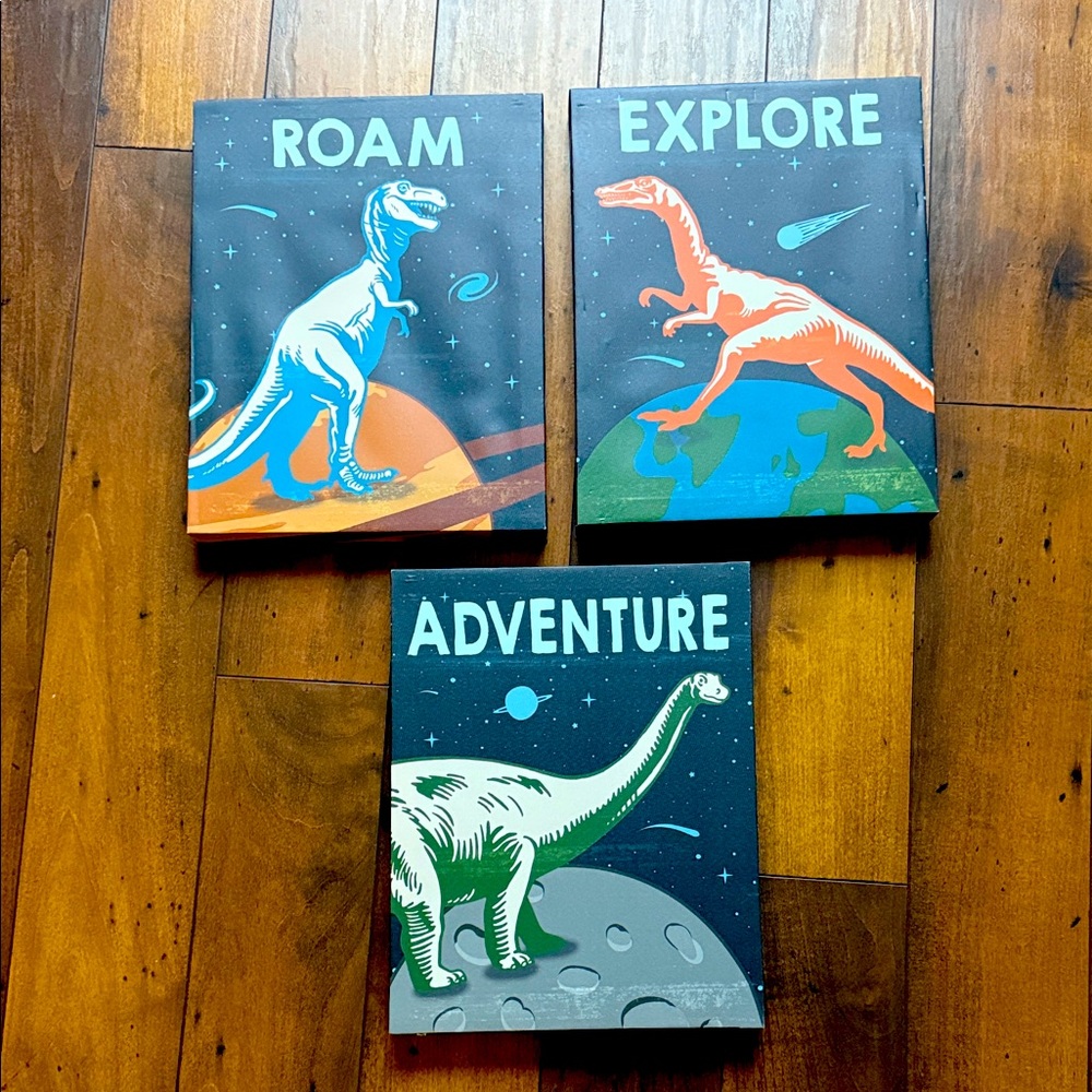 Dinosaur 3-piece kids wall art
